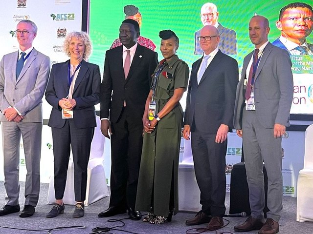 Olivia Otieno standing with fellow speakers at the Africa Climate Summit 2023 side event